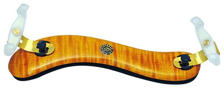 Viva La Musica Viola Shoulder Rest, Augustin Diamond, Light Maple/Gold & White Feet, Large