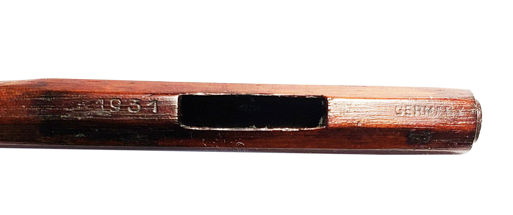 F R Hellmer Pernambuco Sterling Silver Violin Bow - Markneukirchen Area 1931 SKU# 71788 VN Bow Under Frog 2