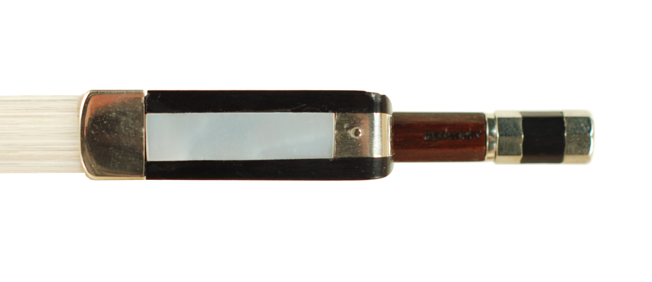 G A Pfretzschner Sterling Viola Bow Markneukirchen circa 1930-1940 SKU# 72085 VA Bow Slide