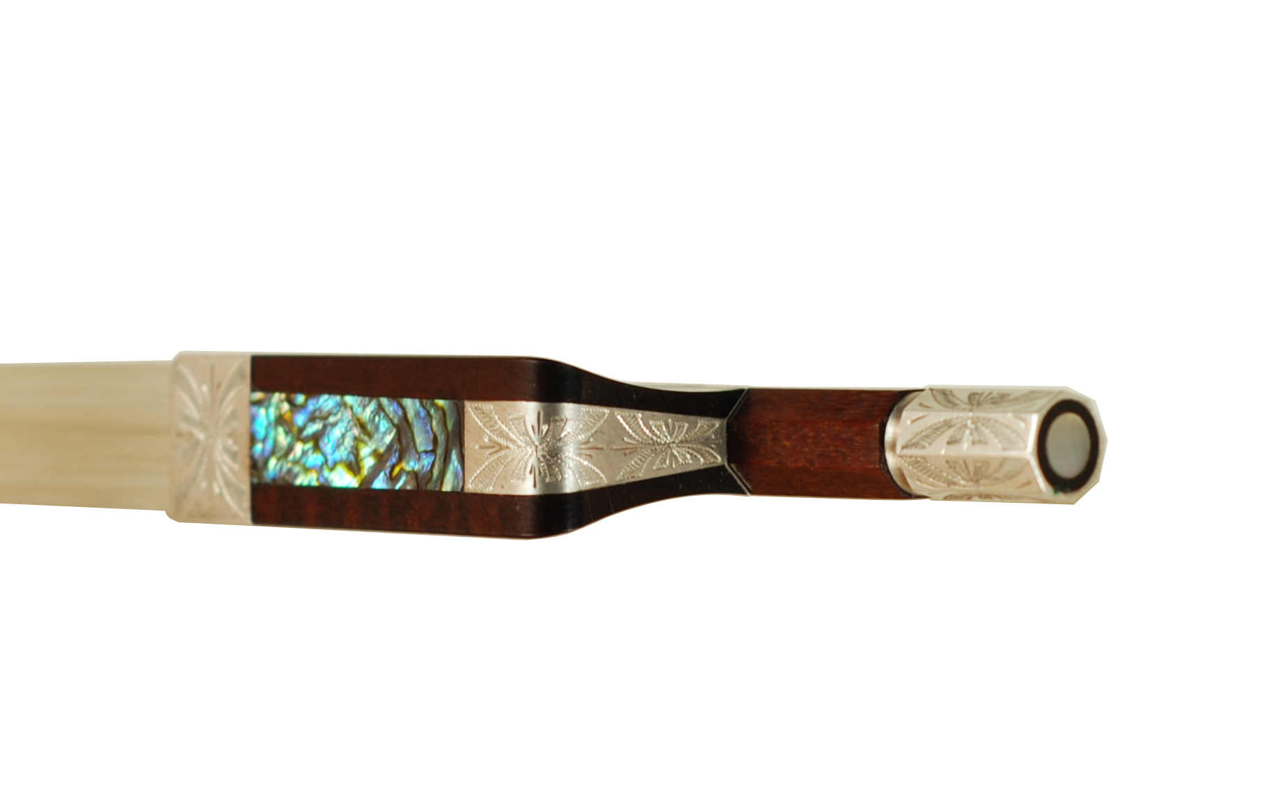 K Müller Engraved Sterling Silver Three Star Viola Bow - Bubenreuth circa 1950-1960 SKU# 72072 VA Bow Lining