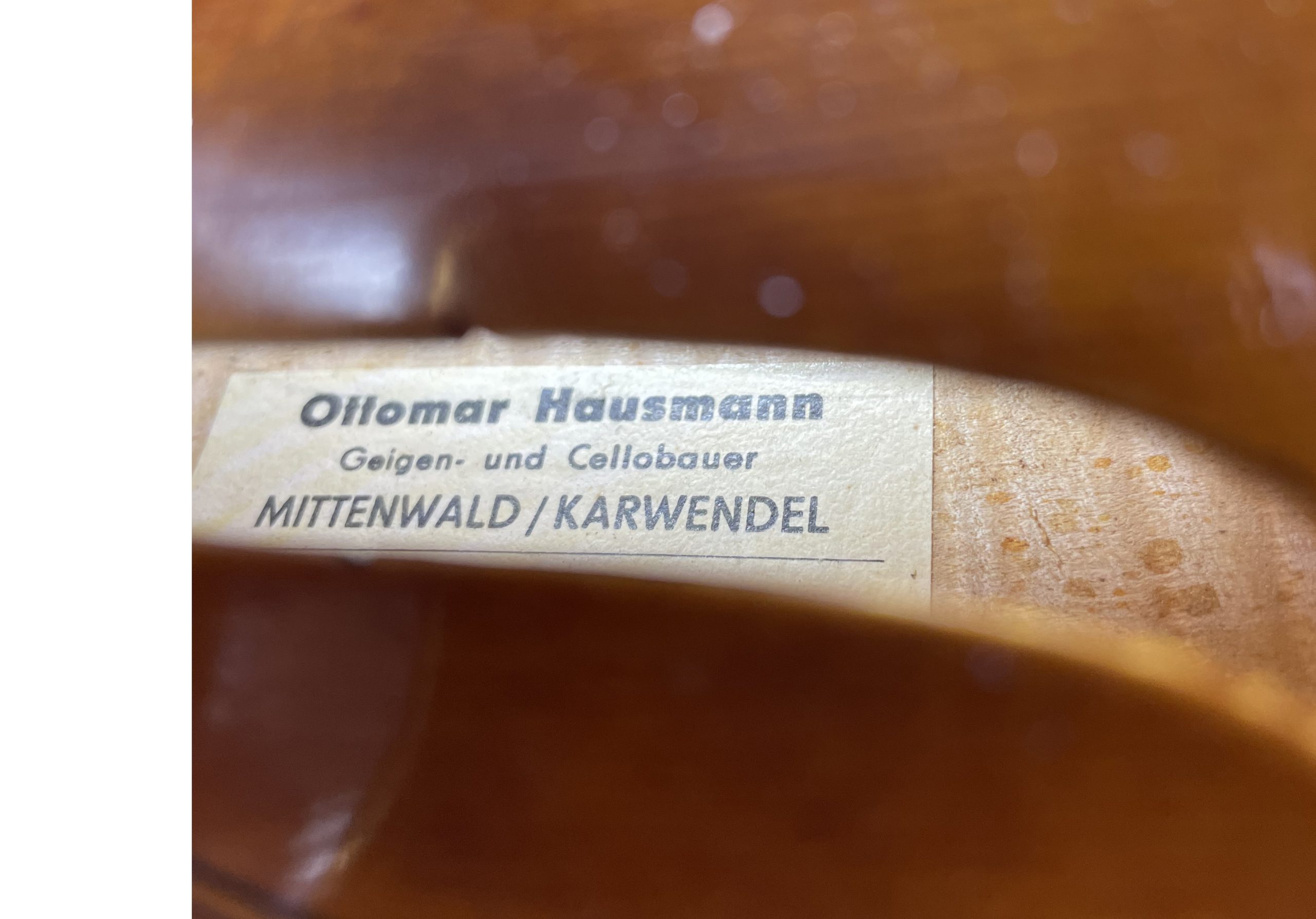 Ottomar Hausmann Violin - Mittenwald circa 1955-1960 SKU# 72881 VN Label 1