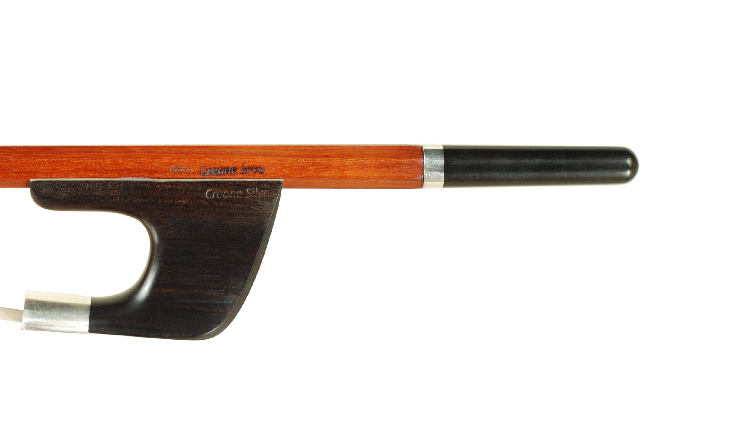 Creone Silva Sterling Silver Pernambuco German Bass Bow- Handmade in Brazil SKU# 73972 Bass Bow Stamp