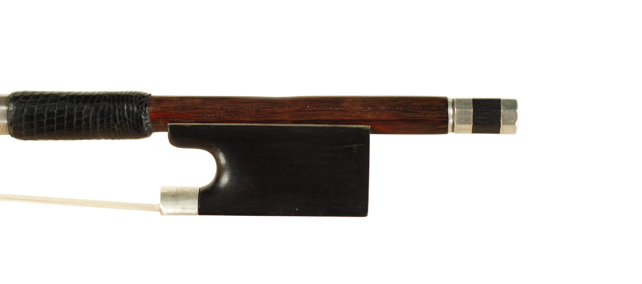 A Fine G A Pfretzschner Workshop Sterling Violin Bow Markneukirchen circa 1900-1915 SKU# 74768 Stamp