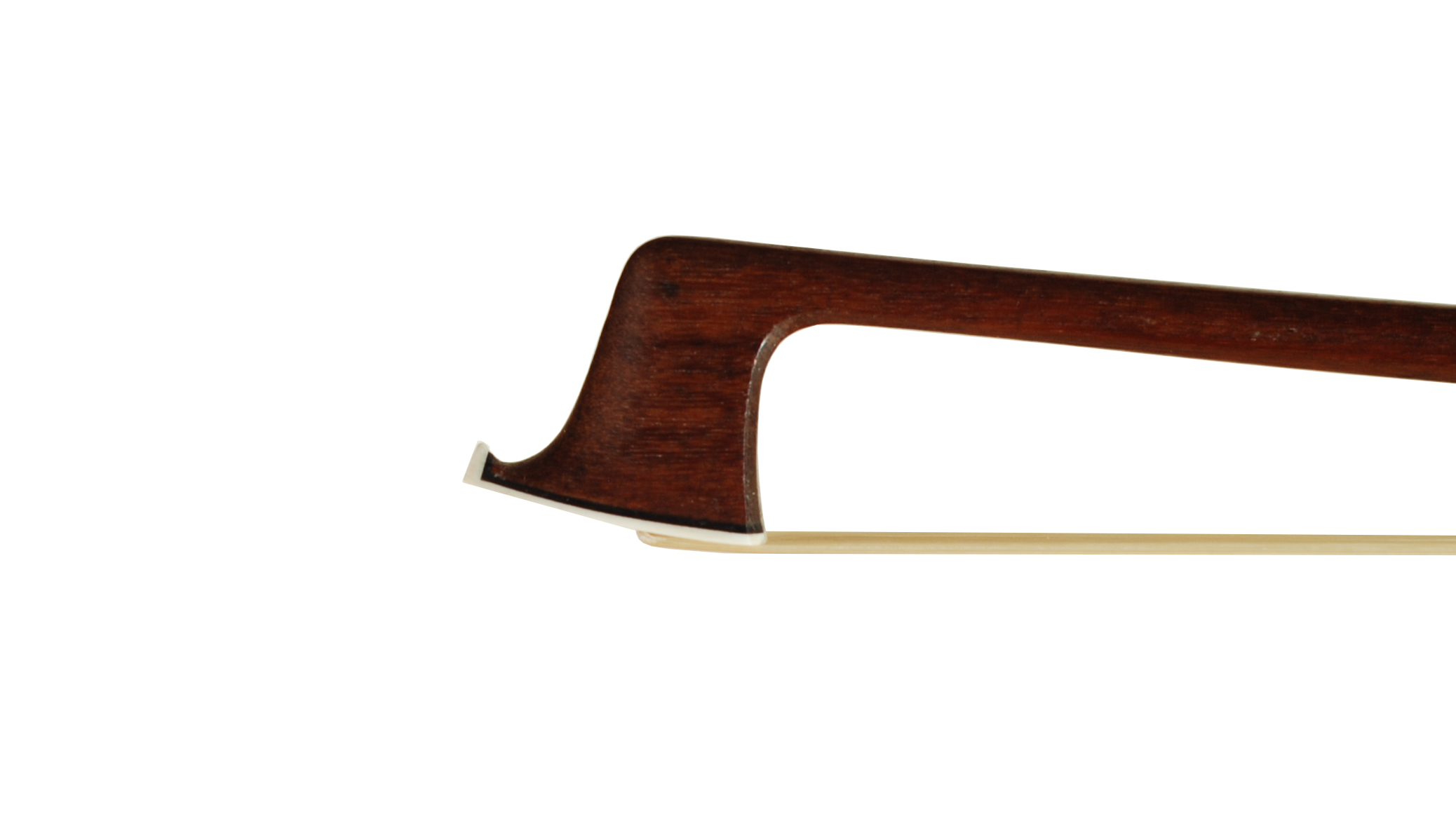 Non-Stamped Nickel Mount Pernambuco Violin Bow Klingenthal-Saxony circa 1900 SKU# 75087 VN Bow Tip