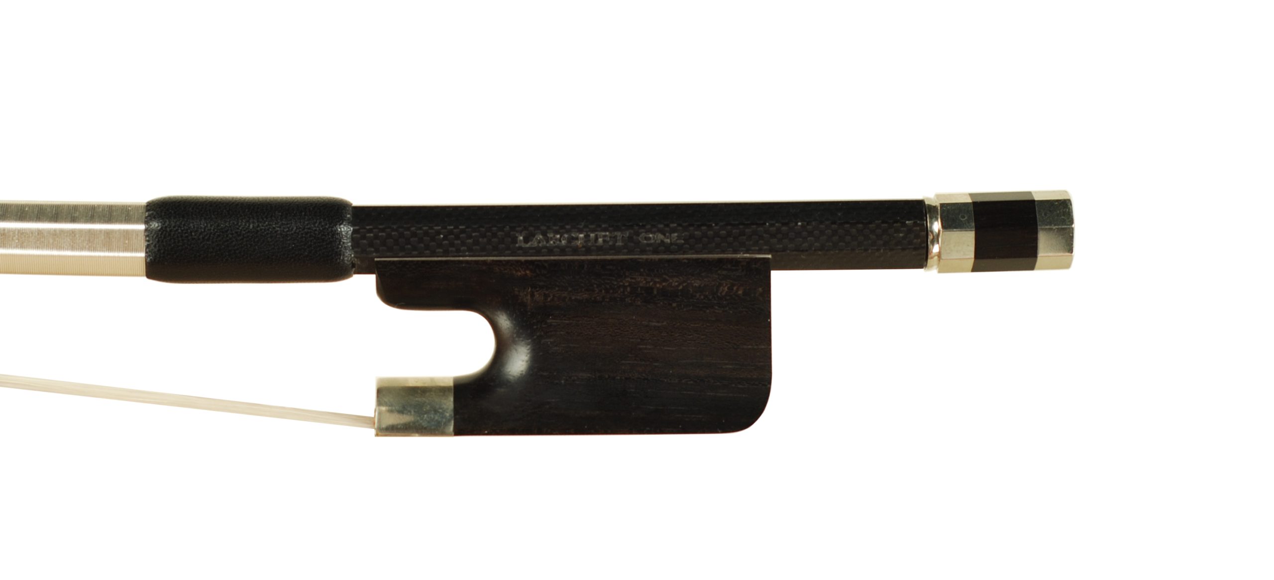 The LARCHET ONE French Model Carbon Fiber Bass Bow SKU# 75819 Bass Bow Stamp