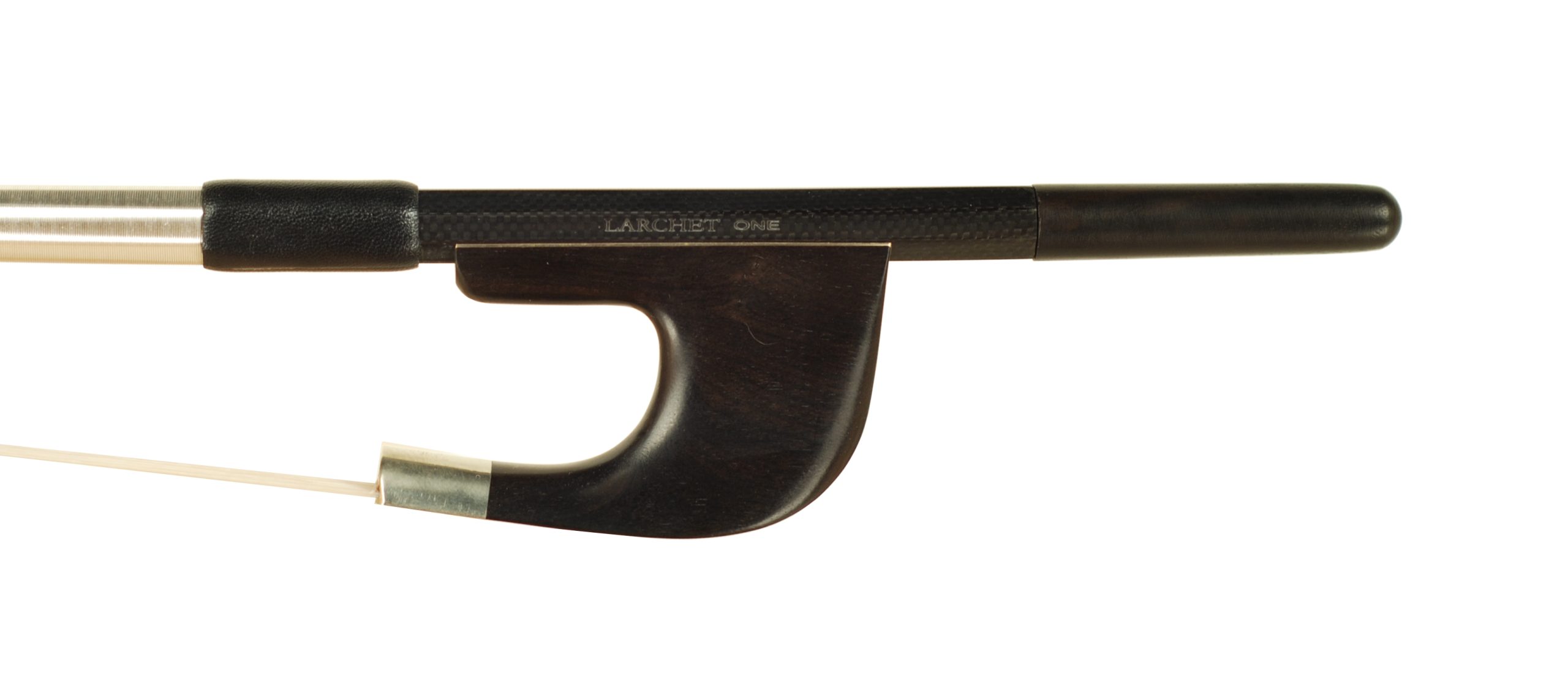 The LARCHET ONE GERMAN Model Woven Carbon Fiber Bass Bow SKU# 75794 Bass Bow Stamp
