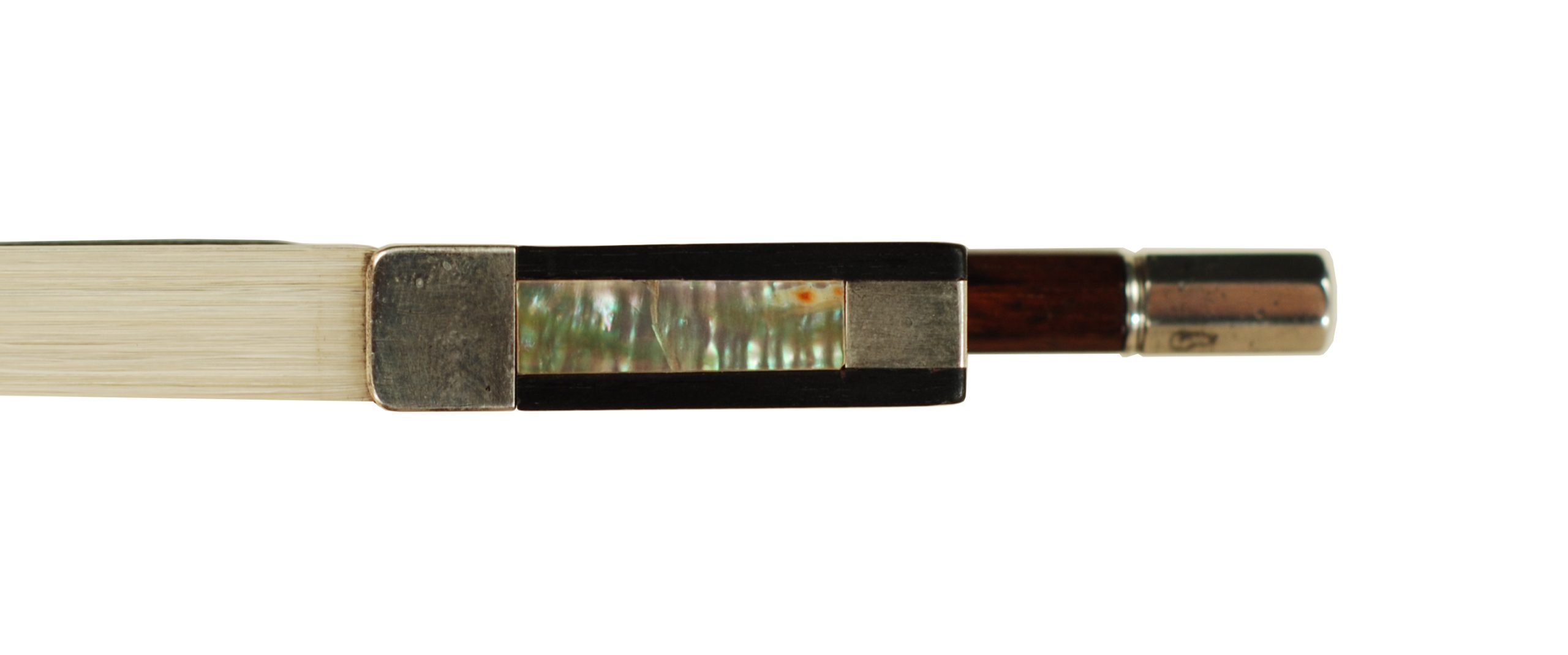 German Fully Lined Sterling Pernambuco Violin Bow - Markneukirchen circa 1920 SKU# 76523 VN Bow Slide