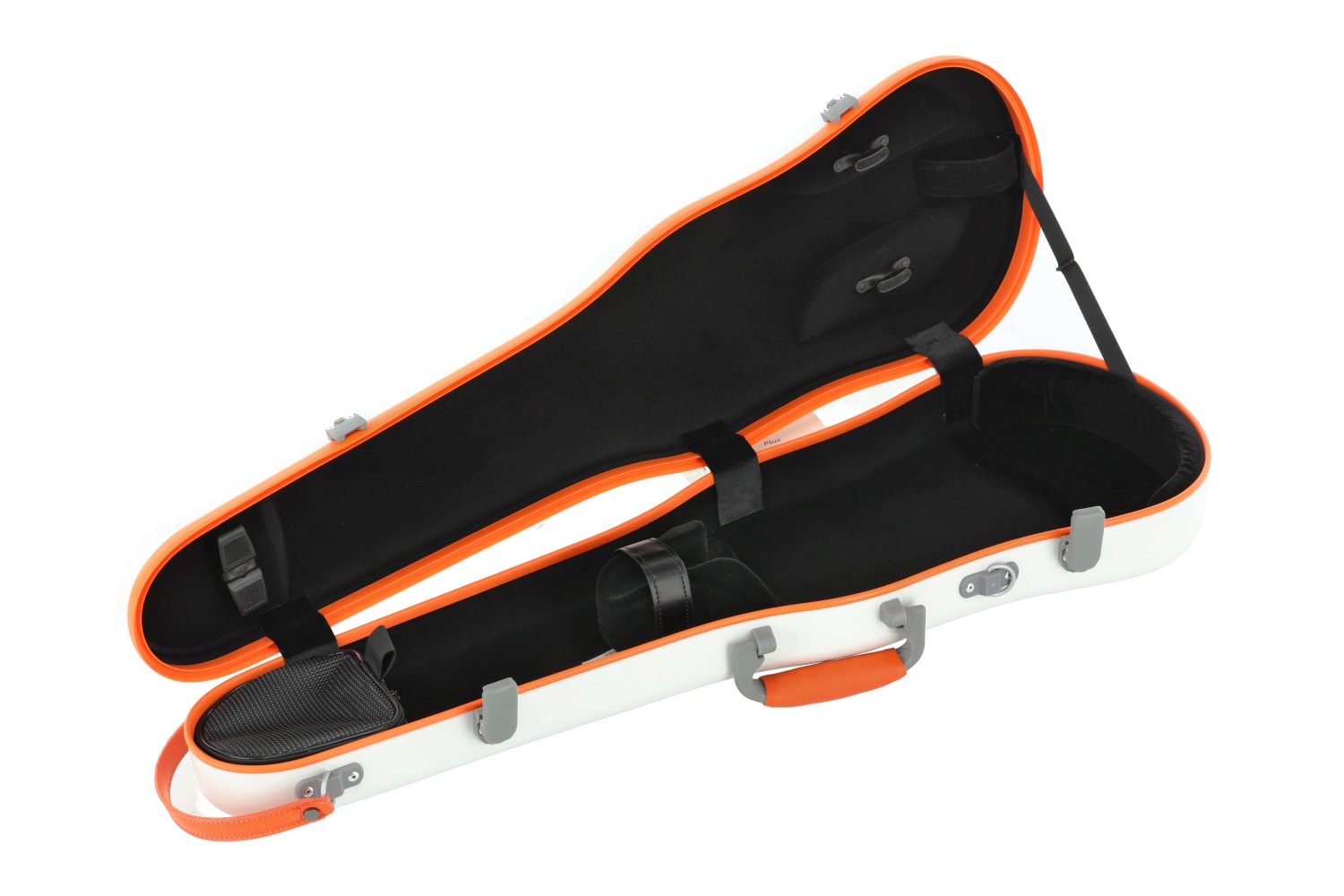 GEWA PURE Fun Shaped Polycarbonate Violin Case - White-Orange with Subway Handle Interior