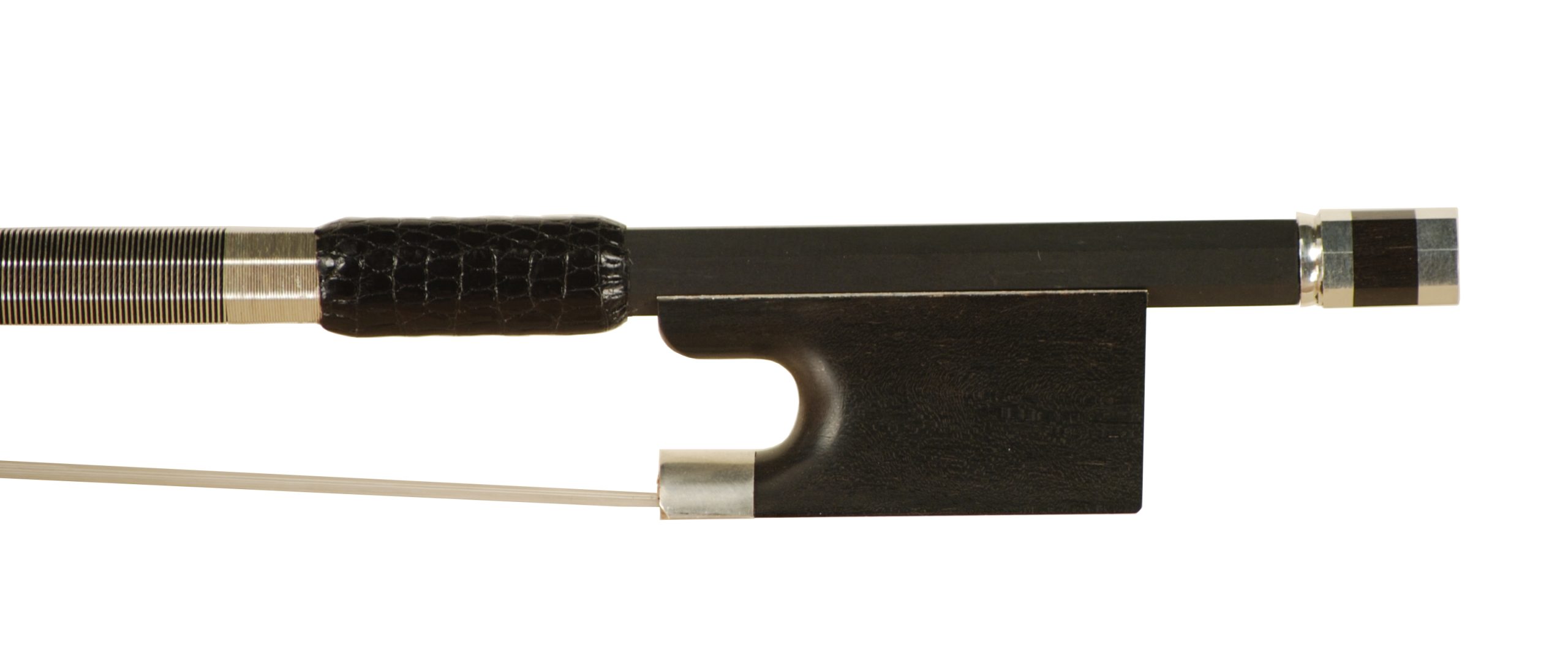 Sterling Mounted Uni-Directional Carbon Fiber Violin Bow SKU# 77790 VN Bow Stamp
