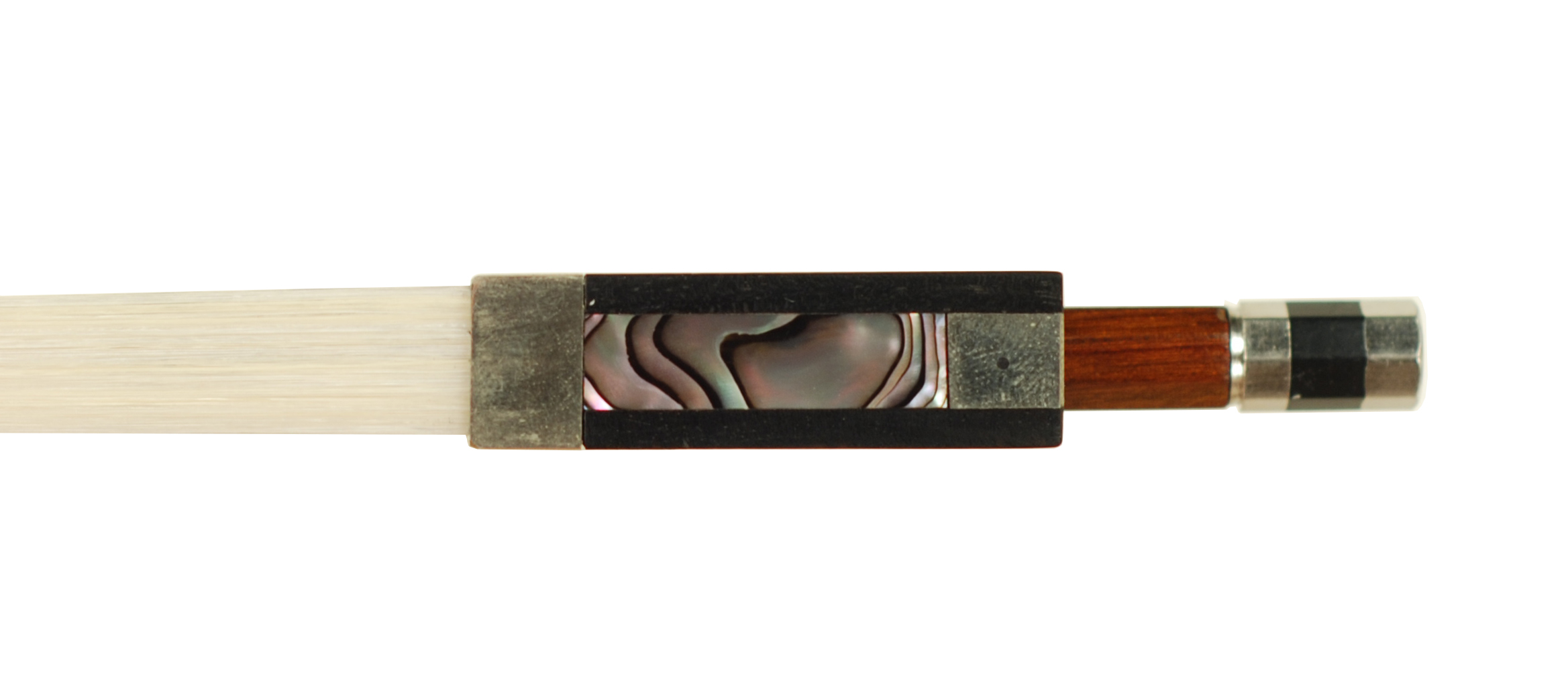 Brazilwood Nickel Violin Bow - Blind Eye Frog And Red Silk Winding SKU# 78034 VN Bow Slide