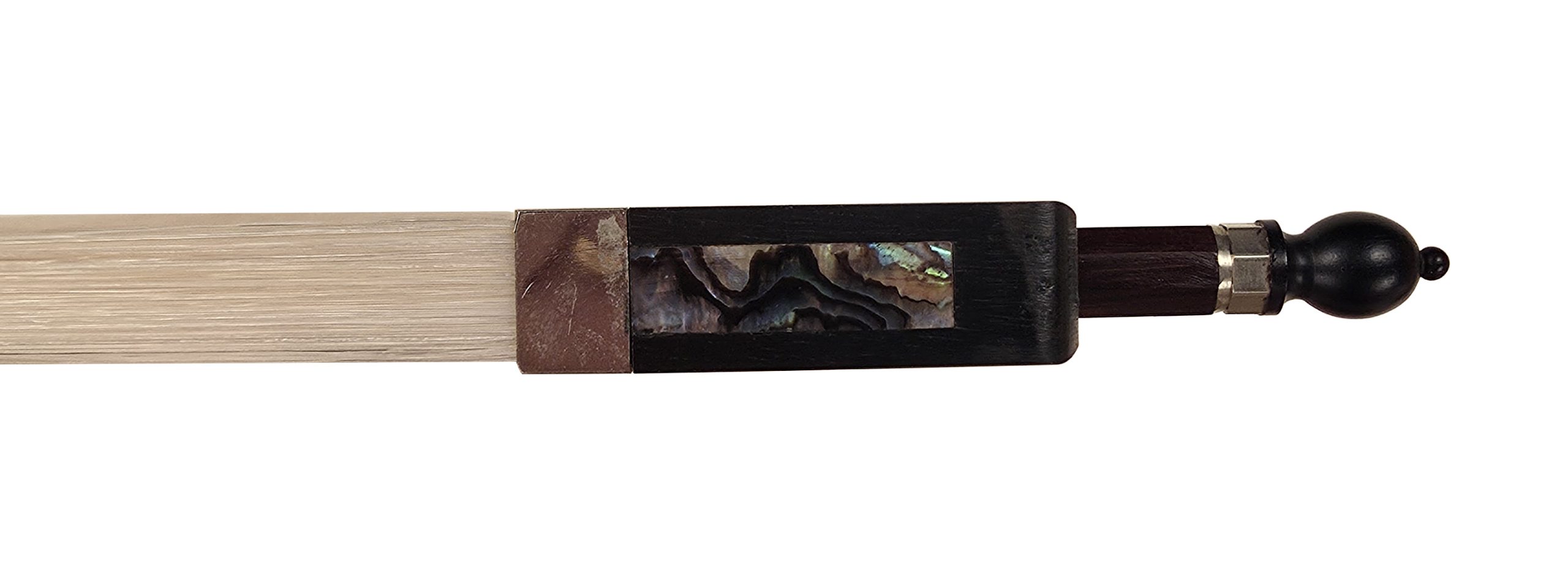 Mirecourt Style Old World Nickel Mount Brazilwood Violin Bow -Ornate Frog SKU# 77980 VN Bow Slide