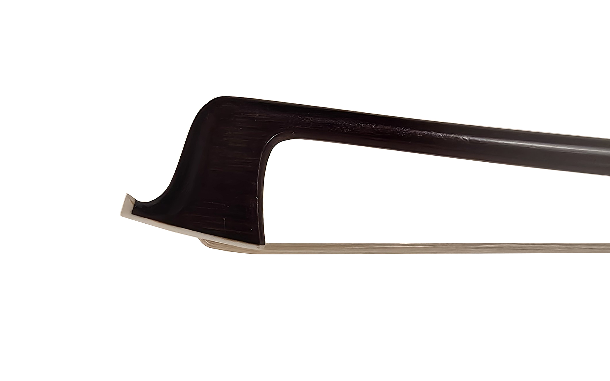 Mirecourt Style Old World Nickel Mount Brazilwood Violin Bow -Ornate Frog SKU# 77980 VN Bow Tip