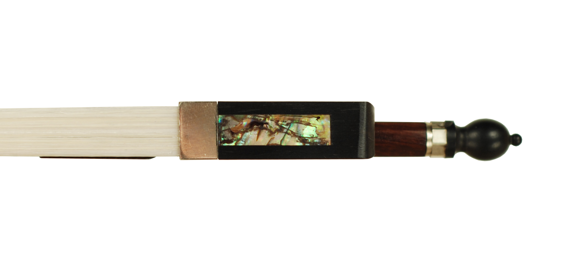 Mirecourt Style Old World Nickel Mount Brazilwood Violin Bow - Ornate Frog SKU# 77995 VN Bow Slide