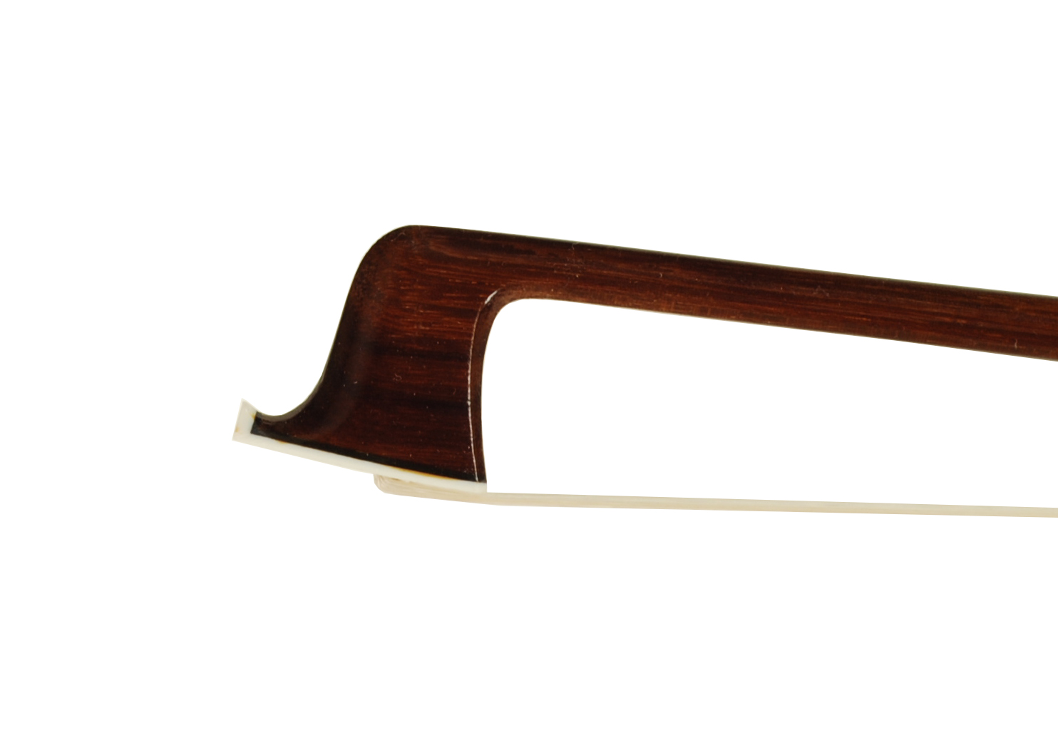 Mirecourt Style Old World Nickel Mount Brazilwood Violin Bow - Ornate Frog SKU# 77995 VN Bow Tip